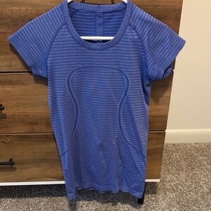 lululemon athletica Blue Seamless Short-Sleeve Active Top